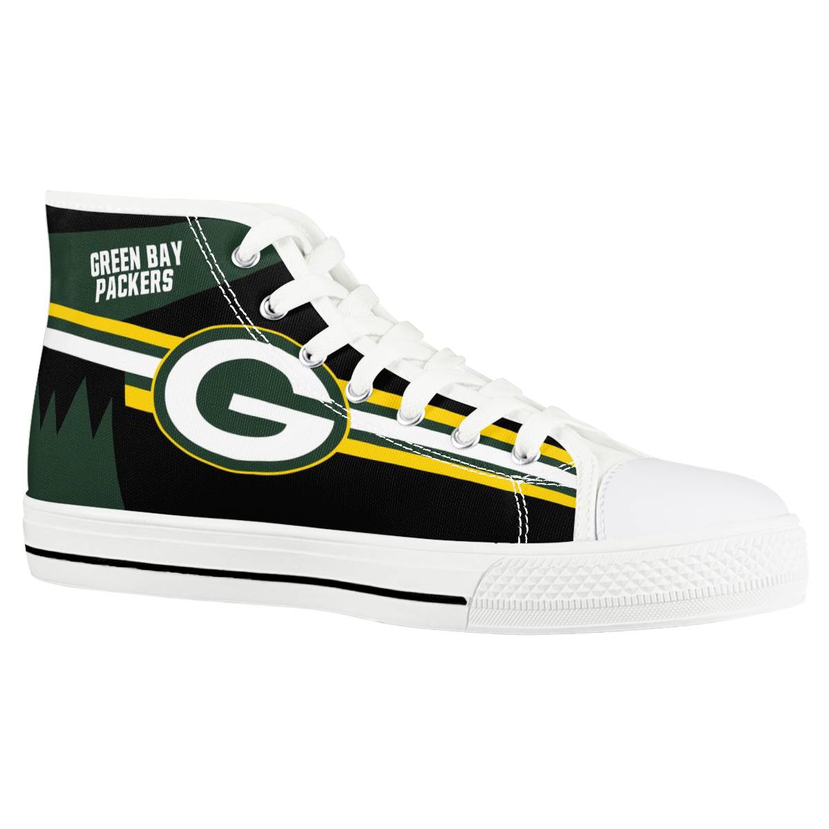 Women's Green Bay Packers High Top Canvas Sneakers 002